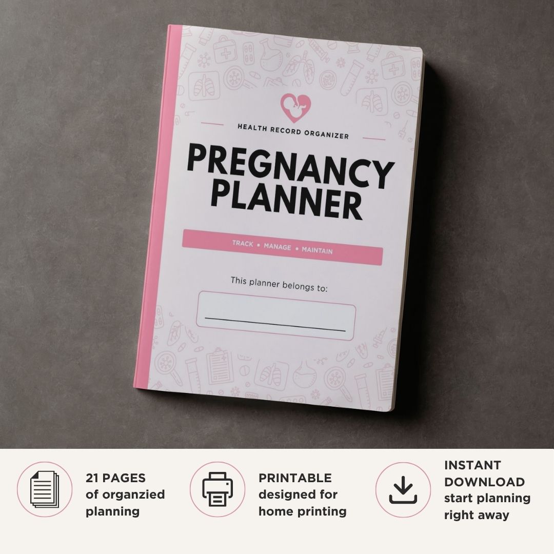 Pregnancy Planner printable pregnancy tracker bundle for prenatal care and postpartum recovery organization
