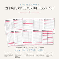 Pregnancy Planner printable pregnancy tracker bundle for prenatal care and postpartum recovery organization
