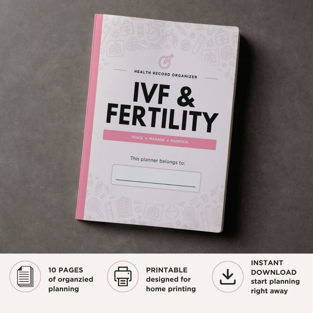 IVF and Fertility Planner printable fertility tracking bundle for IVF cycles medication and ovulation tracking
