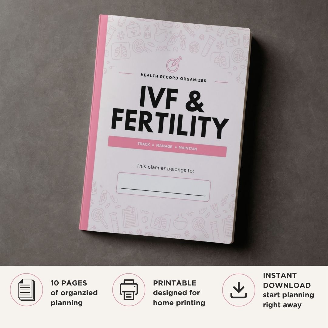 IVF and Fertility Planner printable fertility tracking bundle for IVF cycles medication and ovulation tracking
