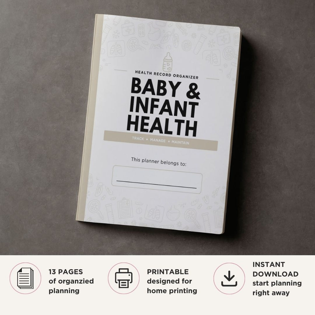 Baby and Infant Care Planner printable newborn care log bundle for feeding sleep and milestone tracking
