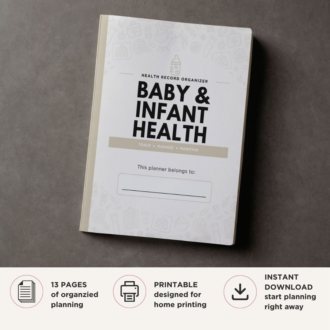 Baby and Infant Care Planner printable newborn care log bundle for feeding sleep and milestone tracking
