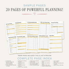 Mental Health and Wellness Planner printable mood and therapy tracker bundle for self care and emotional wellness tracking
