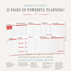 Couponing Planner printable coupon organizer with savings tracker grocery price comparison stockpile inventory and deal planning
