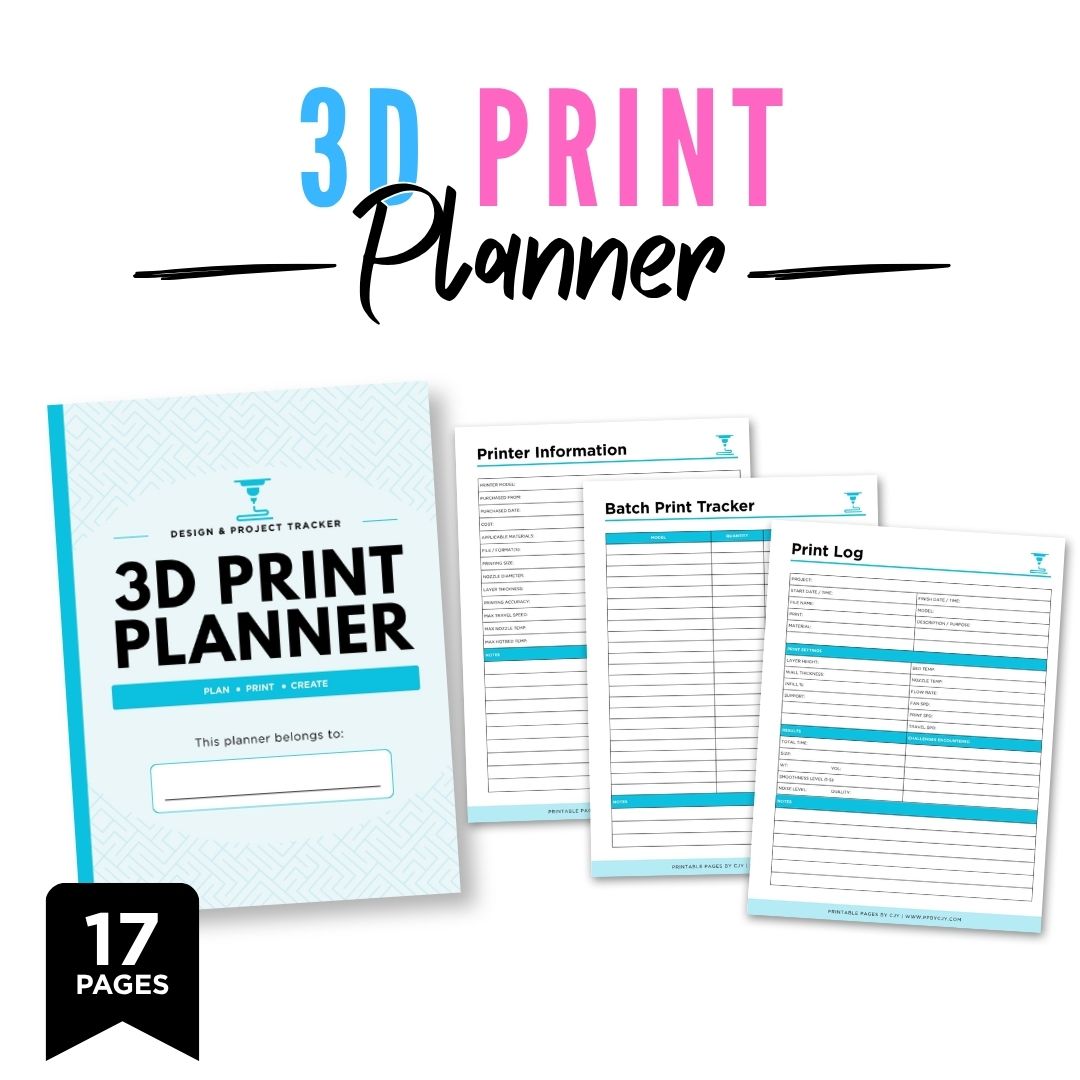 3D Printing Planner Maker & Print Tracking Bundle print log page
