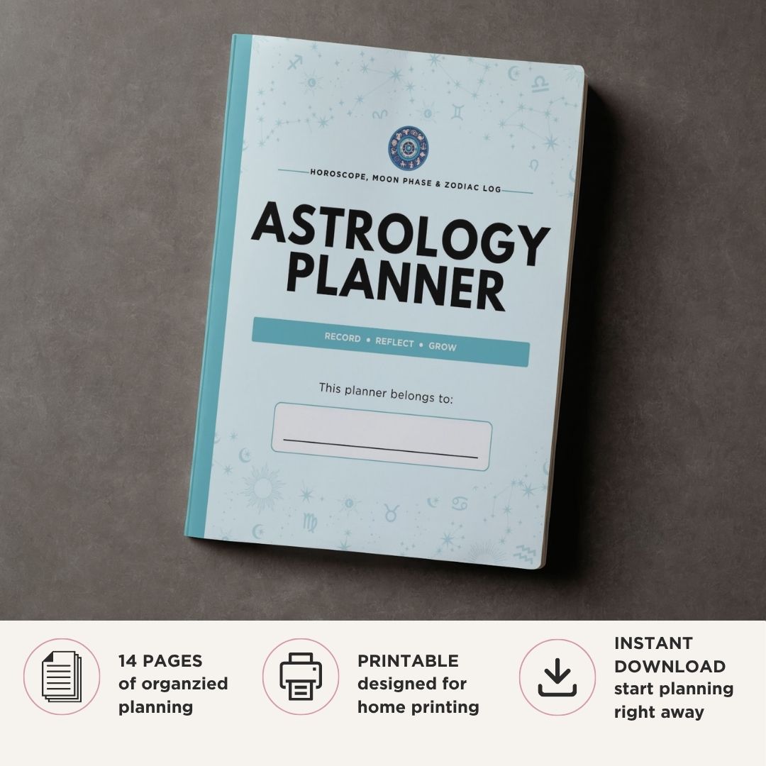 Astrology Journal Horoscope Moon Phase & Zodiac Log Bundle moon phase tracker
