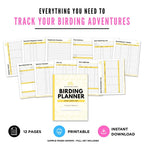 Bird Watching Planner Birding Journal Bundle sighting log page
