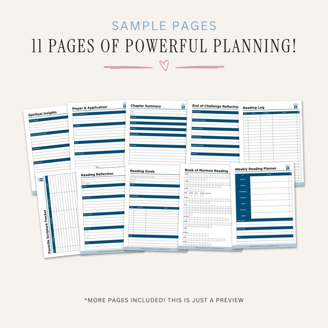 Book of Mormon Reading Planner Scripture Reading Bundle reading tracker
