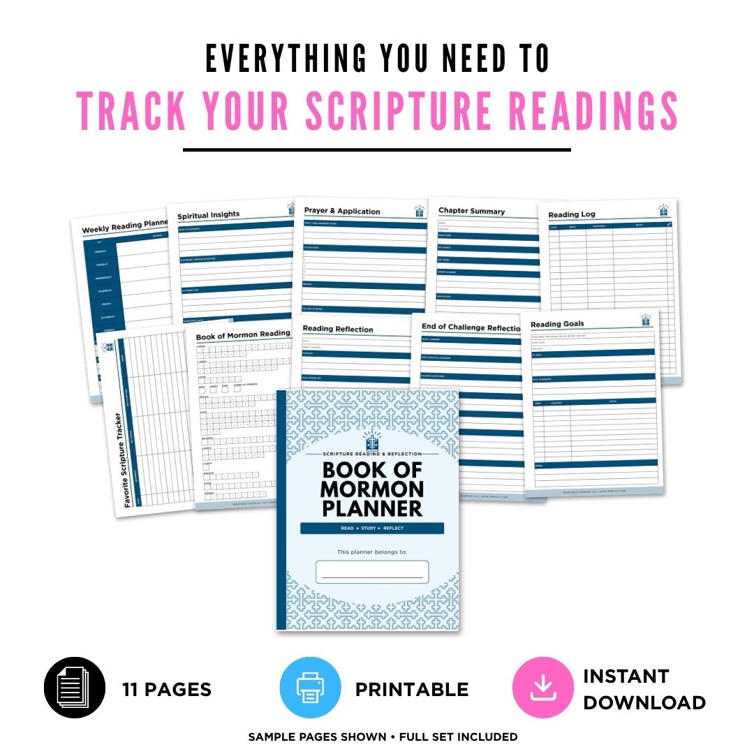 Book of Mormon Reading Planner Scripture Reading Bundle reading tracker
