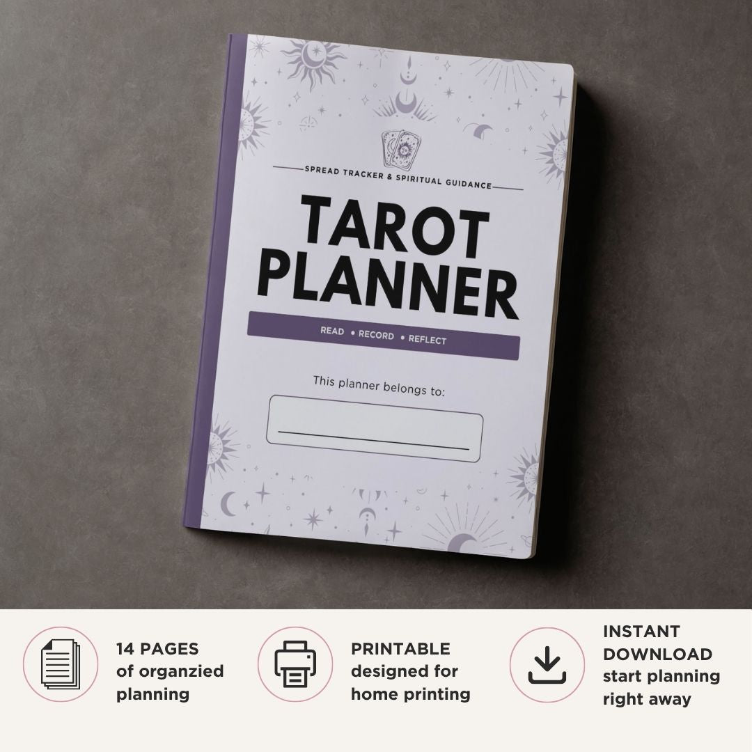 Tarot Card Reading Planner Spread Tracker & Spiritual Guidance Bundle tarot spread log page