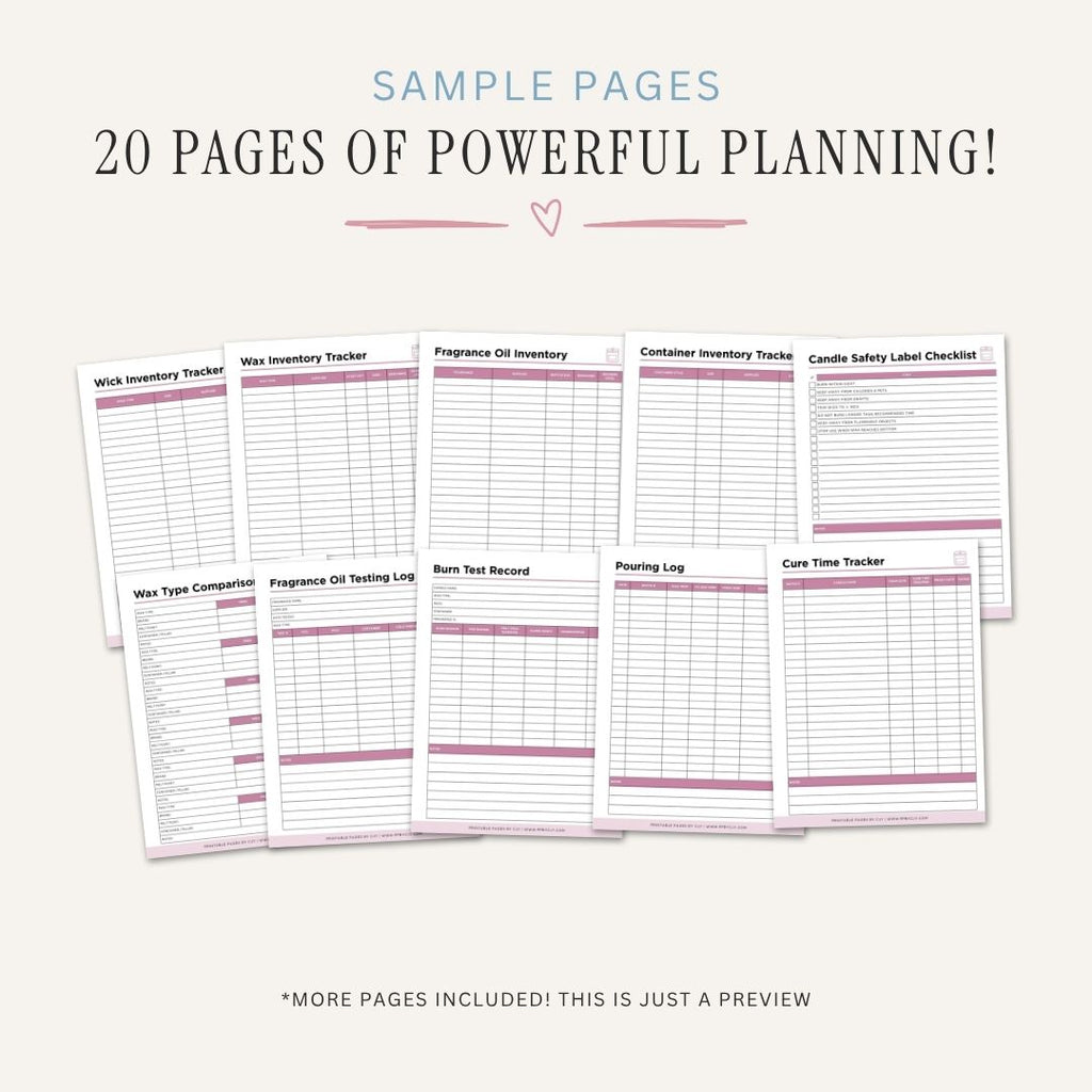 Candle Making Planner Candle Business Log & Inventory Bundle batch log page
