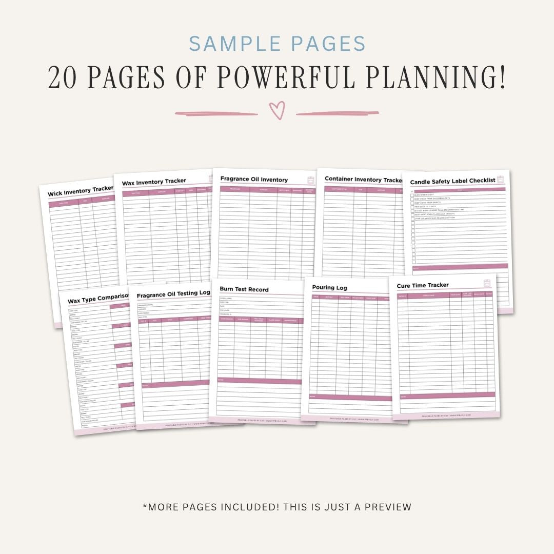 Candle Making Planner Candle Business Log & Inventory Bundle batch log page
