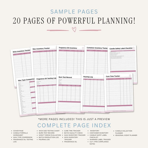 Candle Making Planner Candle Business Log & Inventory Bundle batch log page
