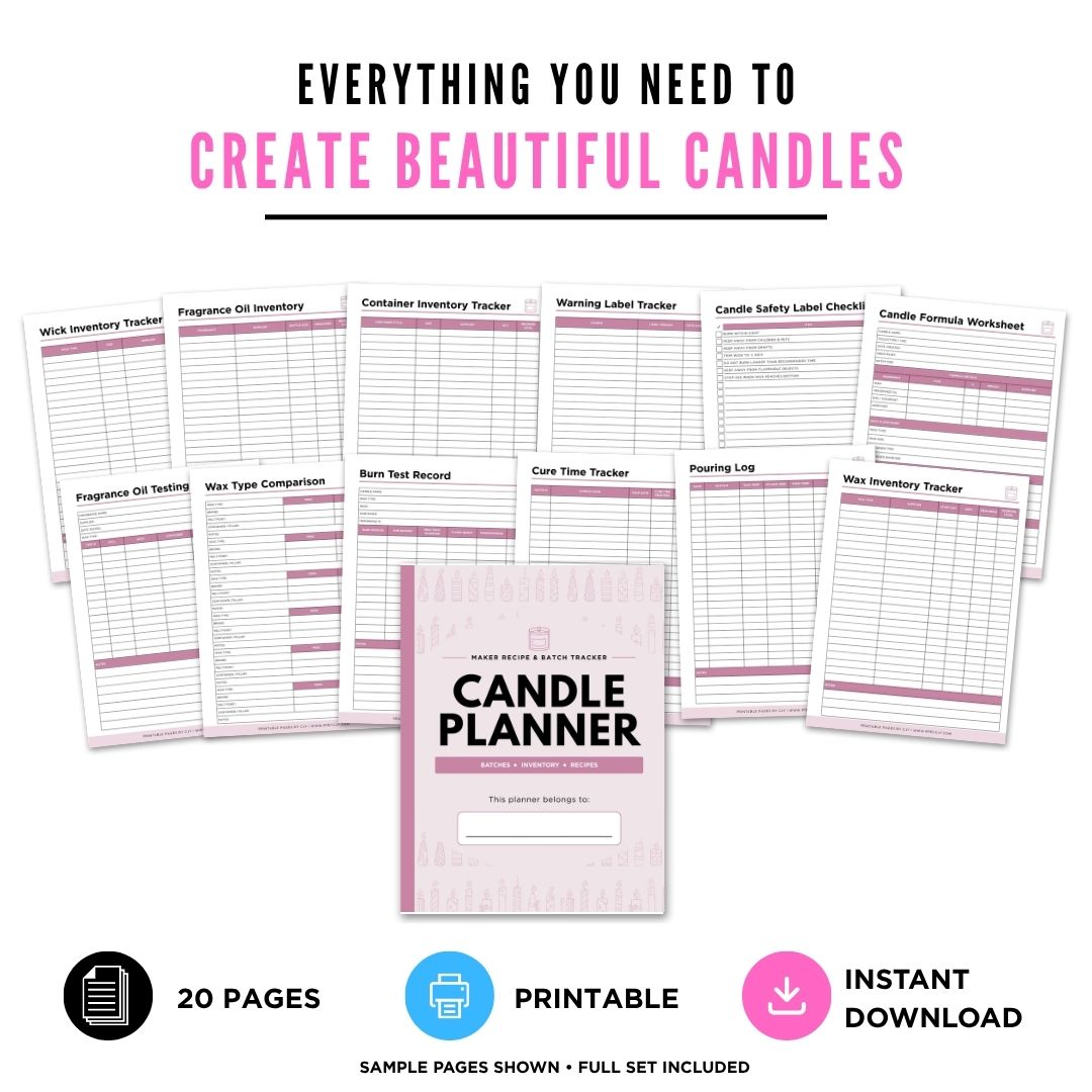 Candle Making Planner Candle Business Log & Inventory Bundle batch log page
