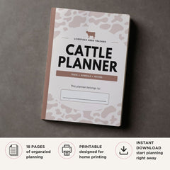 Cattle & Cow Management Planner Livestock Tracker Bundle herd log page

