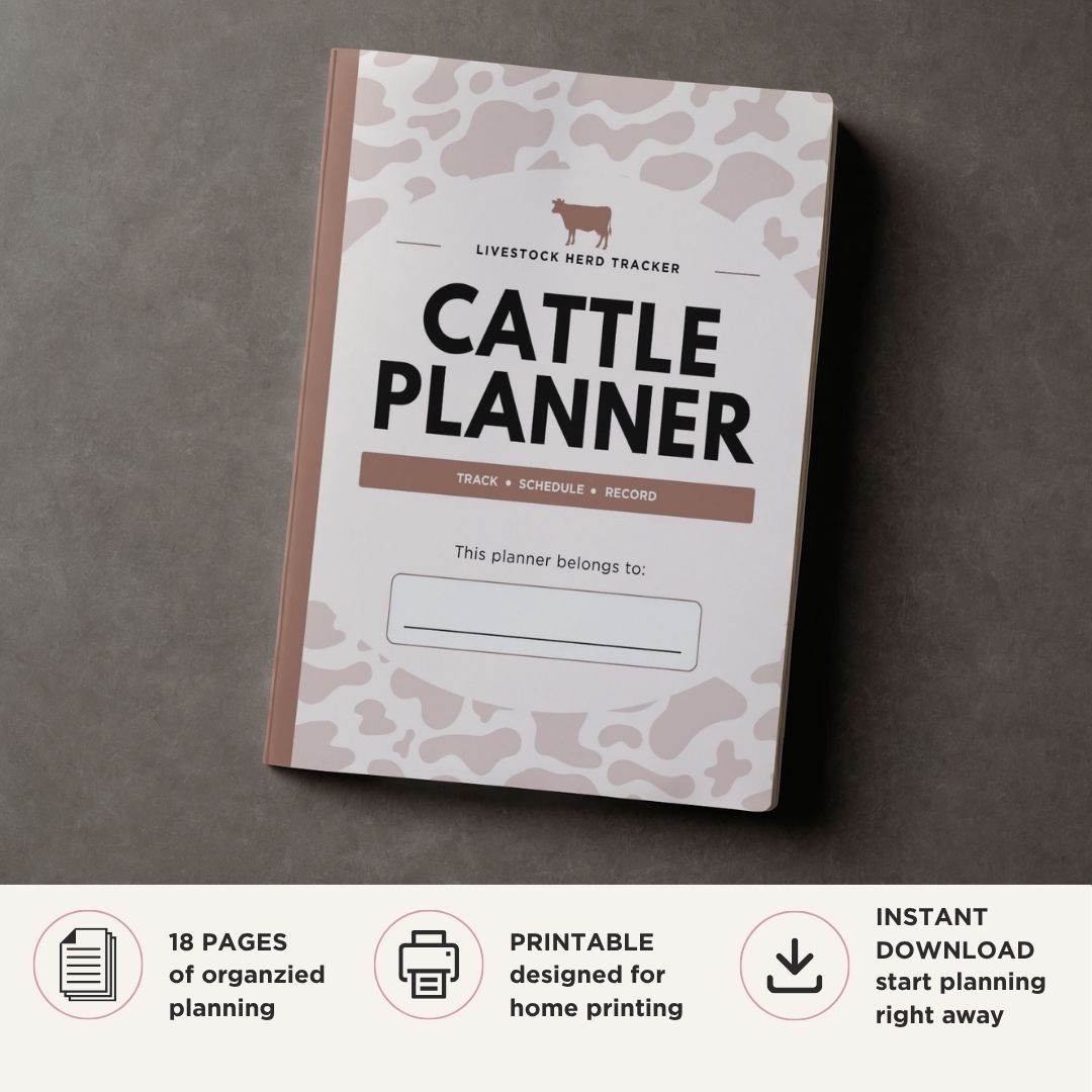 Cattle & Cow Management Planner Livestock Tracker Bundle herd log page

