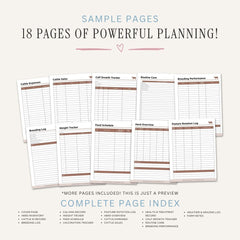 Cattle & Cow Management Planner Livestock Tracker Bundle herd log page
