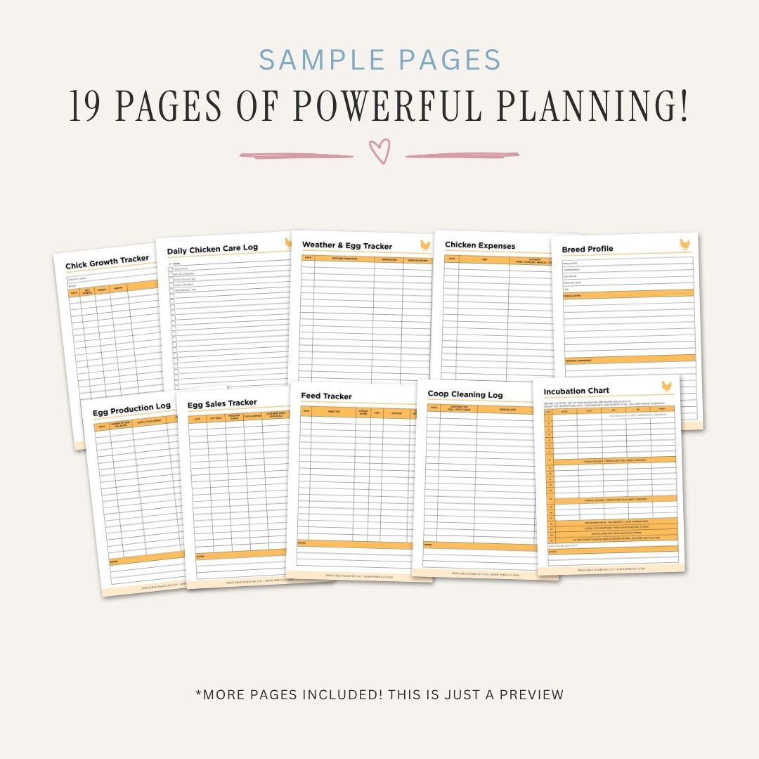 Chicken & Egg Farm Planner Poultry Management Bundle egg tracker page
