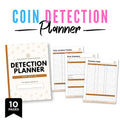 Coin Detecting Logbook Metal Detecting & Collection Tracker Bundle finds log page

