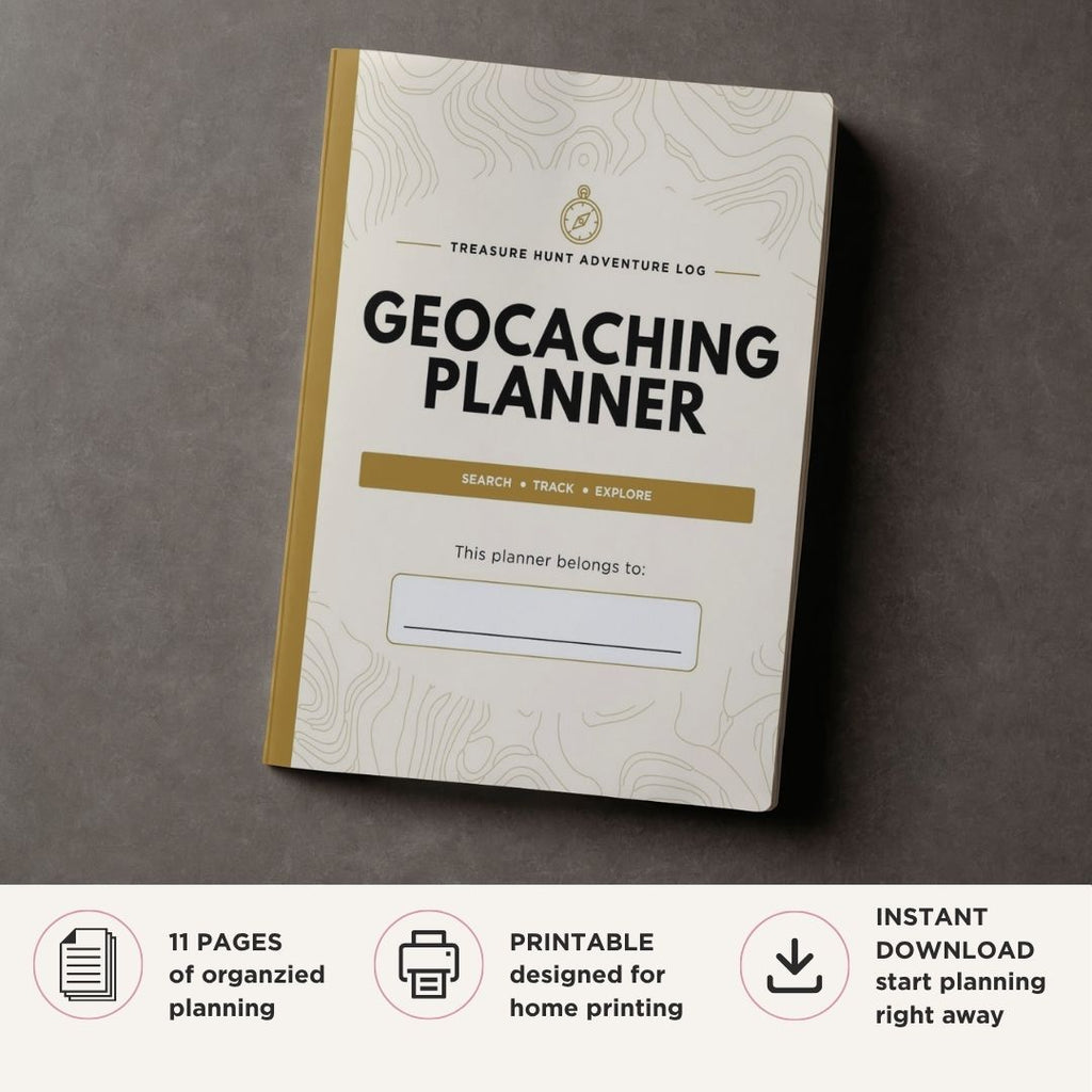 Geocaching Logbook Treasure Hunt Adventure Bundle cache log cover page
