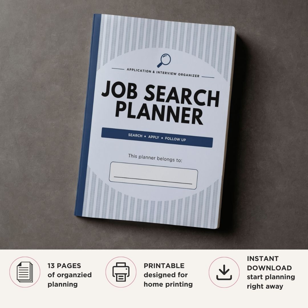 Job Search Planner Application Organizer Bundle application tracker cover page
