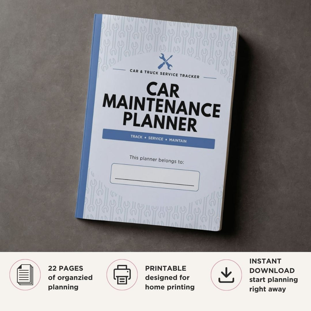 Vehicle Info and Maintenance Planner printable car and truck service tracker bundle for vehicle maintenance records
