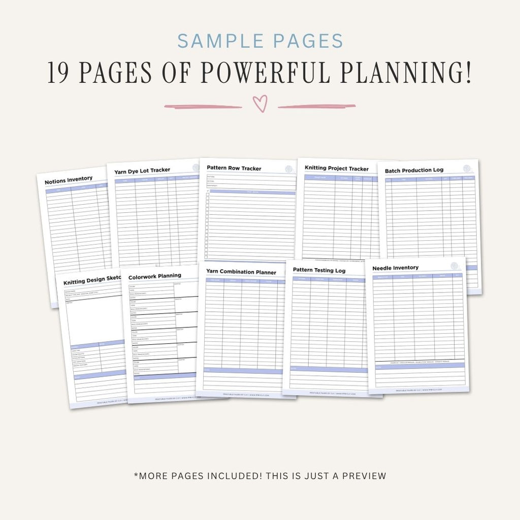 Knit Making Planner Knitting Project & Pattern Log Bundle project log sample pages
