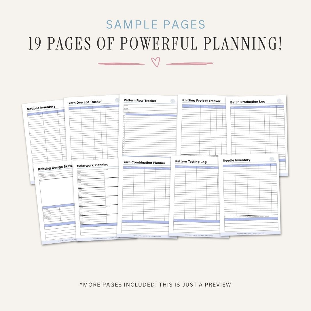 Knit Making Planner Knitting Project & Pattern Log Bundle project log sample pages

