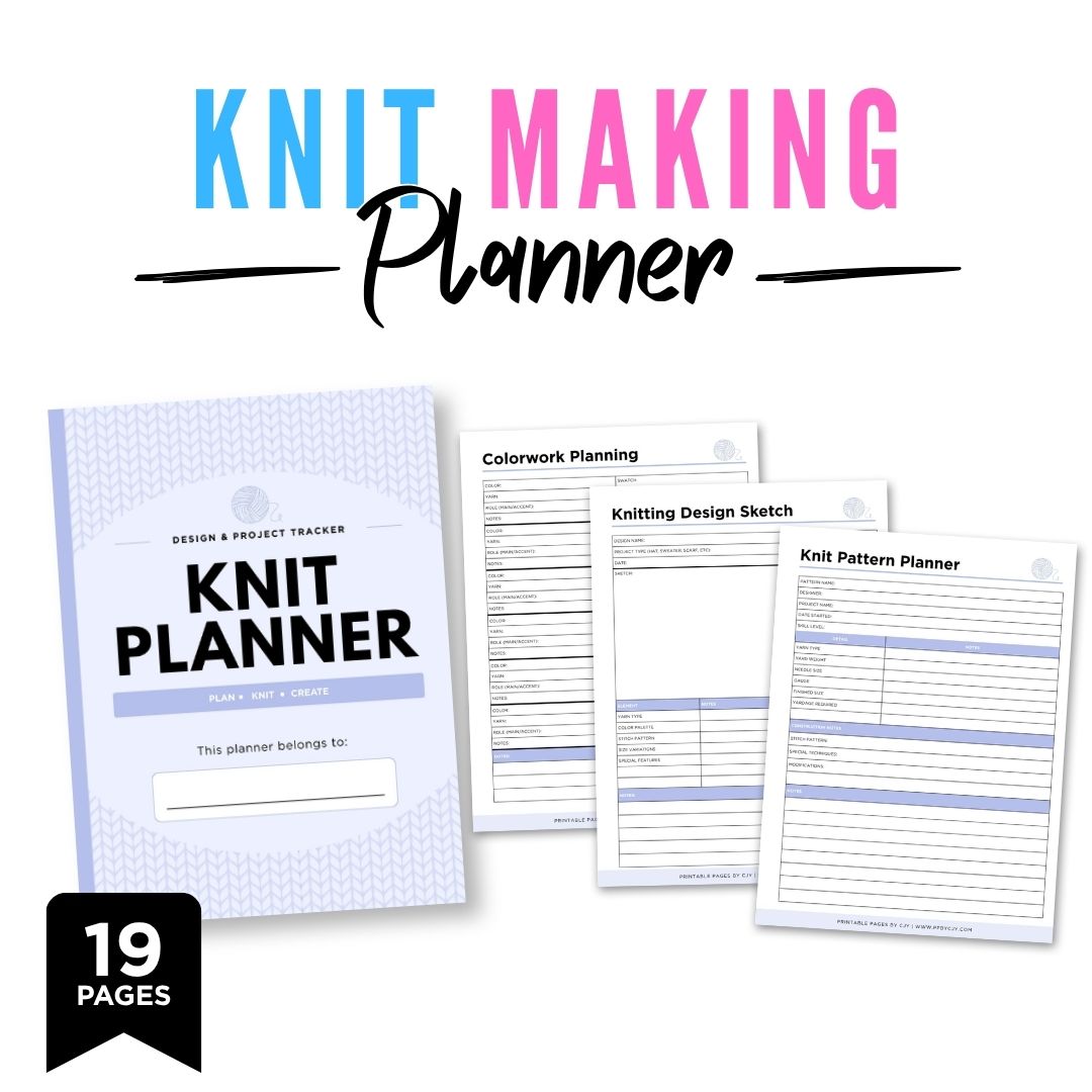 Knit Making Planner Knitting Project & Pattern Log Bundle project log page
