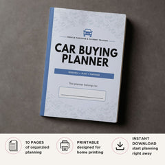 Car Buying Planner Vehicle Purchase & Payment Tracker Bundle comparison page
