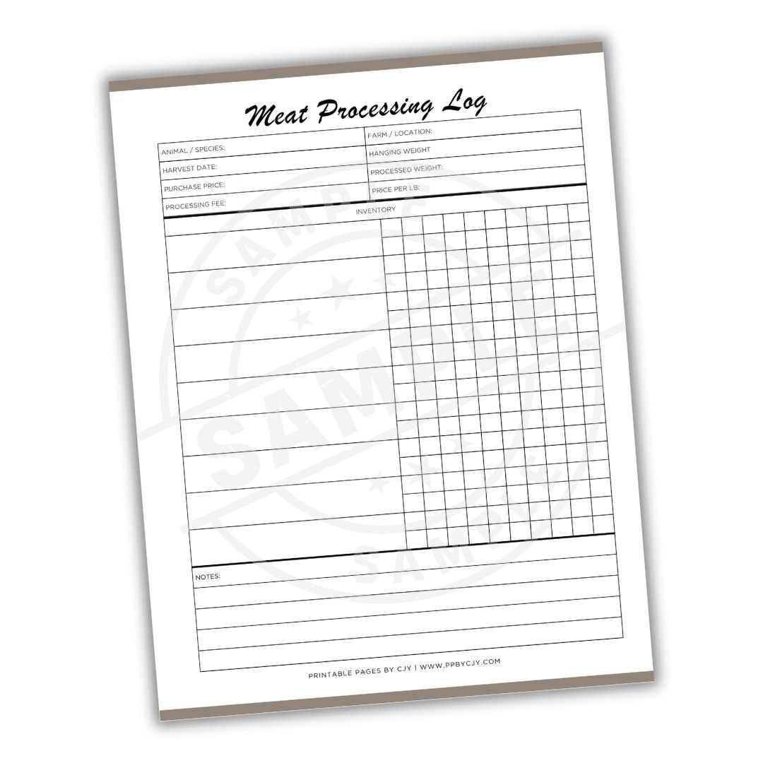 Meat Processing Log - Farm & Butchering Tracker