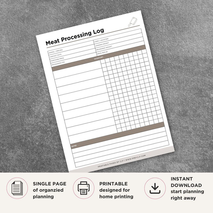 Meat Processing Log