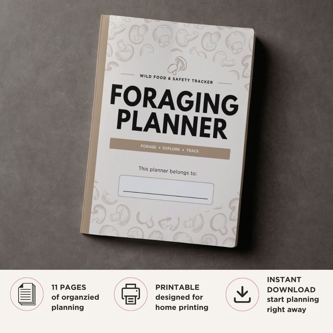 Mushroom Foraging Log Wild Food & Safety Tracker Bundle find log cover page