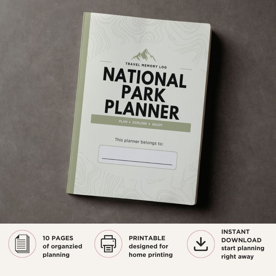 National Parks Journal Travel Memory Log Bundle travel journal cover page
