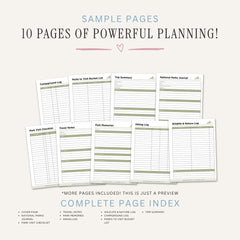 National Parks Journal Travel Memory Log Bundle travel journal sample pages
