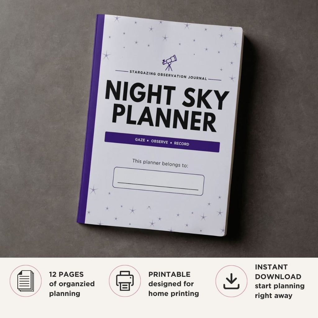 Night Sky Observation Planner Stargazing Journal Bundle observation log cover page