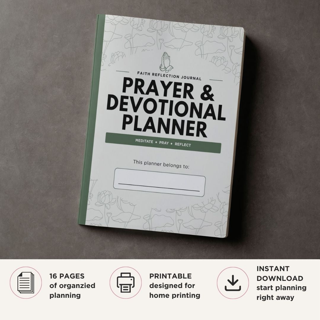 Prayer and Devotional Journal printable faith reflection bundle for scripture study and spiritual journaling
