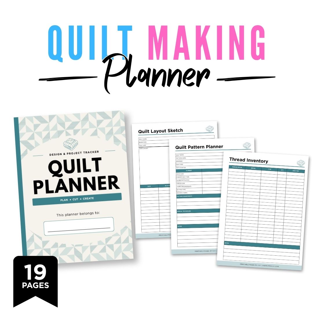 Quilt Making Planner Block Design & Project Log Bundle block design page
