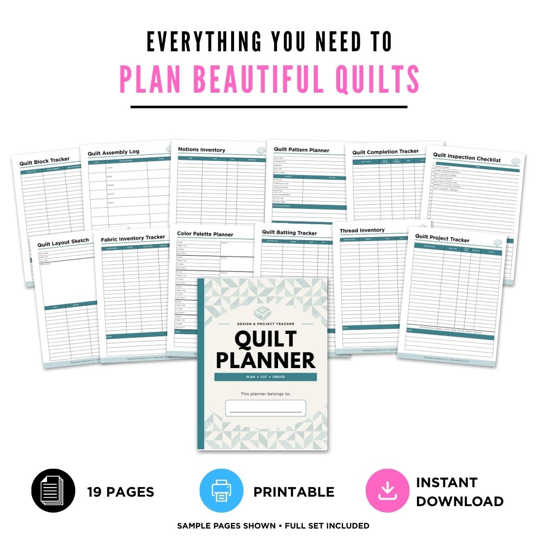 Quilt Making Planner Block Design & Project Log Bundle block design page
