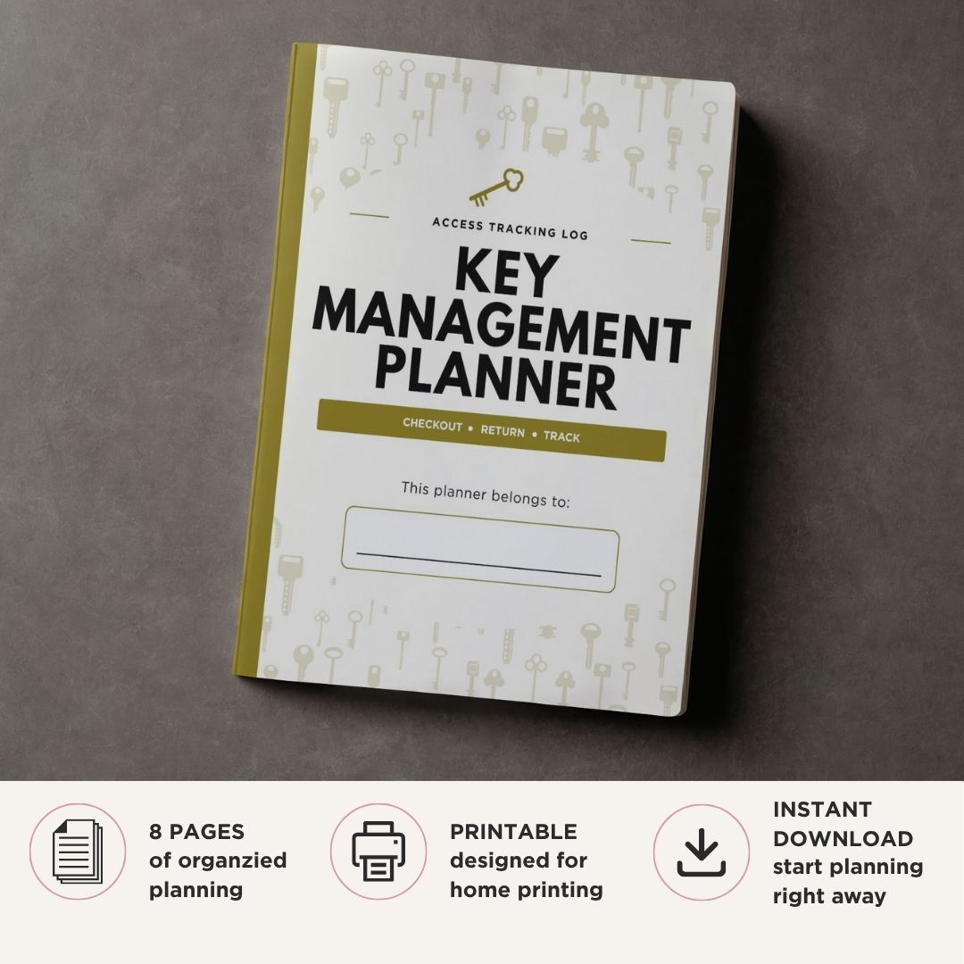 Key Management Planner printable access tracking bundle for key sign out and security records
