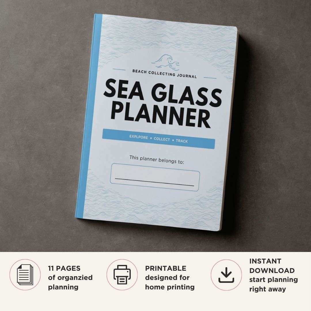 Sea Glass Journal printable beach collecting bundle for sea glass tracking and coastal treasure hunting
