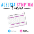 Ageusia Tracker Printable Taste Loss Symptom Log symptom tracker page
