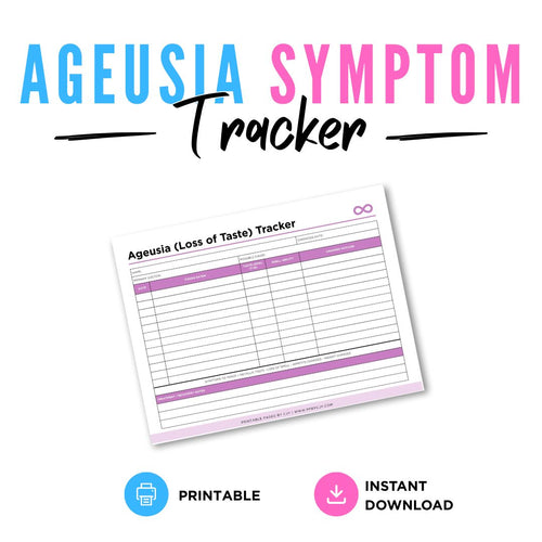 Ageusia Tracker Printable Taste Loss Symptom Log symptom tracker page

