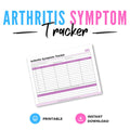 Arthritis Symptom Tracker Printable Pain & Flare Log symptom log page
