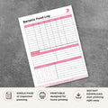 Bariatric Food Log Nutrition Tracking Journal meal log page
