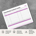Chemotherapy Treatment Log Printable Chemo Side Effects Tracker treatment log page
