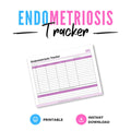 Endometriosis Symptom Tracker Health Journal symptom log page

