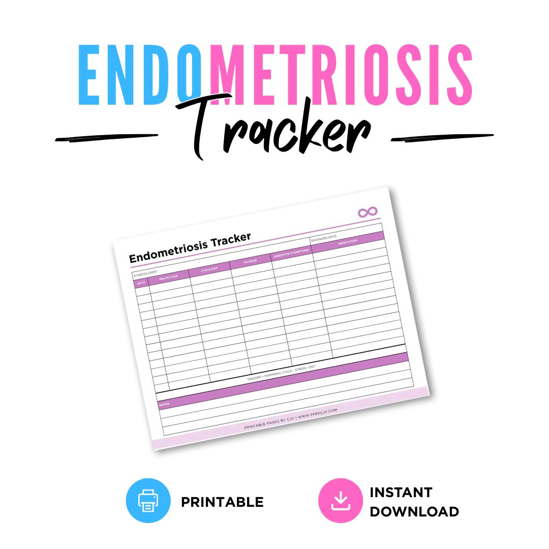 Endometriosis Symptom Tracker Health Journal symptom log page
