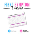 Fibromyalgia Symptom Log Pain & Energy Tracker symptom tracker page
