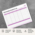 Fibromyalgia Symptom Log Pain & Energy Tracker symptom tracker page
